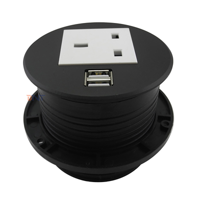 1 BRITISCHE Steckdose 2 USB-Ladegerät-Tischplatte-Gummimuffen ringsum Schreibtisch-Energiegummimuffe mit Daten-Nabe
