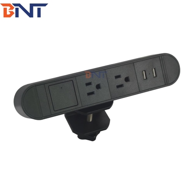 Boente-Neuzugang 6,56 Ft schnüren Steckdose US 2 mit dem 2 USB-Port-schwarzen Clip auf Tabellen-Energie-Streifen-Erweiterung PRC