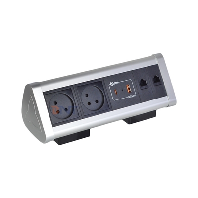 Klebstoff-Clip-Design Desktop-Klammer Steckdose Stromanschluss Mit 2 IS AC Steckdosen USB A + C PD 20W Schnellladung