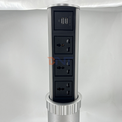 3 universelle Stromversorgung +2 USB-Anschluss vertikaler motorisierter Lift Küche Pop-up-Stromanschluss Touch-Pop-up-Typ wasserdichte Steckdose