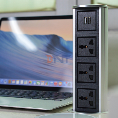 3 universelle Stromversorgung +2 USB-Anschluss vertikaler motorisierter Lift Küche Pop-up-Stromanschluss Touch-Pop-up-Typ wasserdichte Steckdose