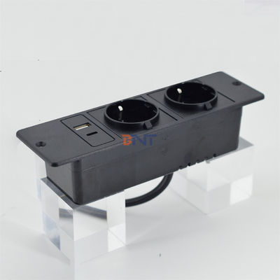CE-Genehmigung hochwertige EU 2-Stecker-Schreibtischsofa-Steckdose mit USB-A+C-Steckdose für TV-Schrank