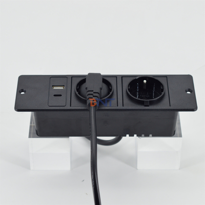 CE-Genehmigung hochwertige EU 2-Stecker-Schreibtischsofa-Steckdose mit USB-A+C-Steckdose für TV-Schrank
