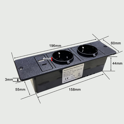 CE-Genehmigung hochwertige EU 2-Stecker-Schreibtischsofa-Steckdose mit USB-A+C-Steckdose für TV-Schrank