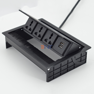 Brush Flip Up Universal Steckdose Abdeckung Desktop Steckdose mit USB-S-Datenanschluss /Tabletop Brush Flip Konnektivitätsbox