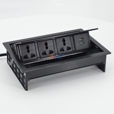 Brush Flip Up Universal Steckdose Abdeckung Desktop Steckdose mit USB-S-Datenanschluss /Tabletop Brush Flip Konnektivitätsbox