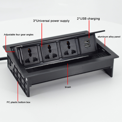 Brush Flip Up Universal Steckdose Abdeckung Desktop Steckdose mit USB-S-Datenanschluss /Tabletop Brush Flip Konnektivitätsbox