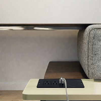 Sofa 2 US AC Steckdosen und USB-Ladesteckung mit drahtlosem Ladegerät 60mm us power Büro Sofa Ladegerät Möbel power soc