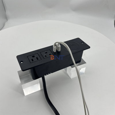 Sofa 2 US AC Steckdosen und USB-Ladesteckung mit drahtlosem Ladegerät 60mm us power Büro Sofa Ladegerät Möbel power soc