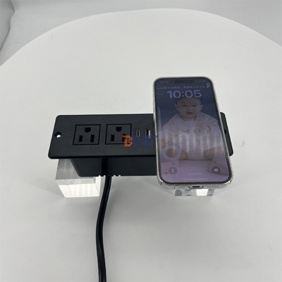 Sofa 2 US AC Steckdosen und USB-Ladesteckung mit drahtlosem Ladegerät 60mm us power Büro Sofa Ladegerät Möbel power soc