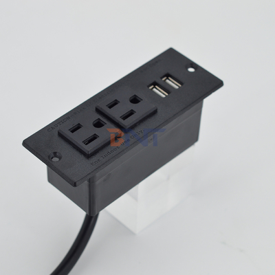 Steckdose US-Standard Schreibtisch Montage-Stromanschluss 2 Steckdosen & 2 USB-Type-A-Steckdose für Kabinettsofa