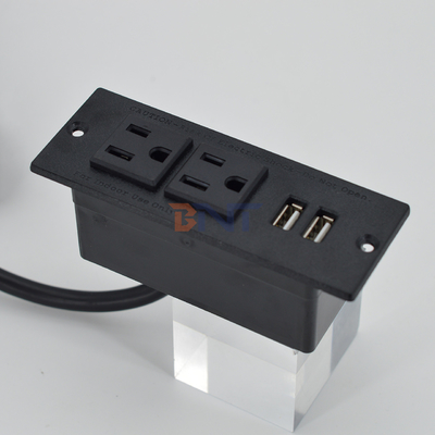 Steckdose US-Standard Schreibtisch Montage-Stromanschluss 2 Steckdosen & 2 USB-Type-A-Steckdose für Kabinettsofa