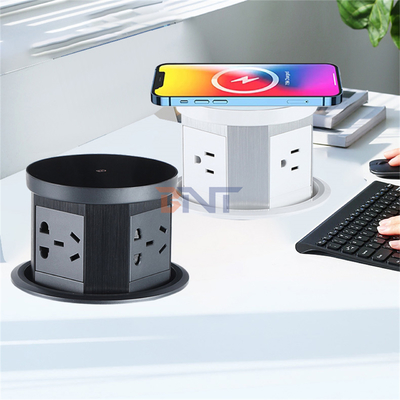 Versteckte Steckdose mit USB-Anschluss AC-Küchensteckdose 16A mit drahtlosem Schnellladegerät für Office