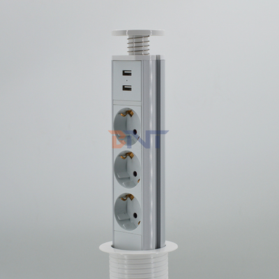 IP44 6cm Weiße Farbe Küchen vertikaler Turm Steckdose mit USB-Ladung