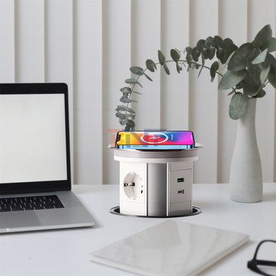 Küche Verborgene Anpassung motorisierter Pop-up-Küchen-Stromanschlüsse Tisch-Turm-Steckdosen mit USB-A + C-Ladeseck