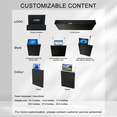 Konferenzsystem 15,6 Zoll Motorisierter Pop-up-LCD-Monitor Lift angepasste Größe 17 ~ 24 Zoll Computerbildschirm