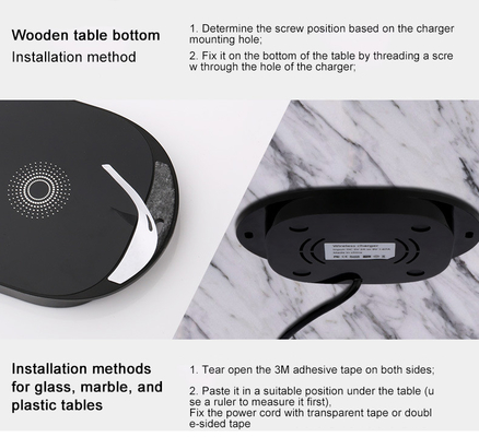 25mm Langstrecken-Wireless-Ladegerät unsichtbarer Marmor versteckt unter dem Schreibtisch Büromöbel Tisch schnelles drahtloses Ladegerät