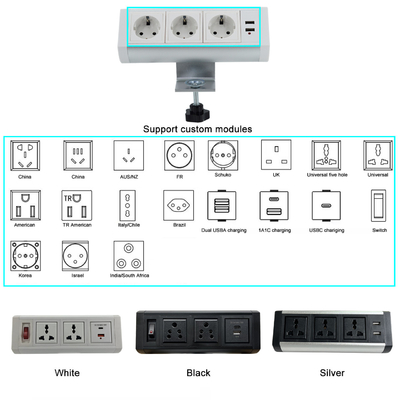 Boente-Klemm auf Schreibtisch abnehmbare Desktop-Halterung Multi-Ausgänge UK Steckdose mit USB/Tischklemm-Halterung Steckdose
