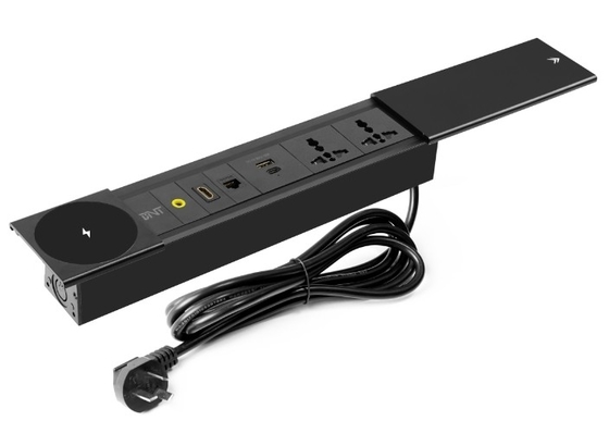 Multifunktionale Schiebeabdeckungssteckdose für Bürotische mit USB-Lademodul