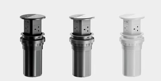 UK Standard-Pop-up-Stromanschluss intelligente Küchenanschluss mit drahtlosem Ladegerät USB A + C