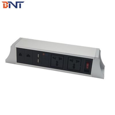OEM/ODM BNT Steckdose Aluminiumlegierung unter dem Tisch mit UK US EU AU SA Steckverbinder Standards 10A/13A/16A Nennstrom