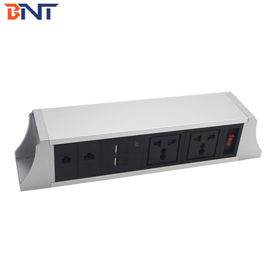 OEM/ODM BNT Steckdose Aluminiumlegierung unter dem Tisch mit UK US EU AU SA Steckverbinder Standards 10A/13A/16A Nennstrom