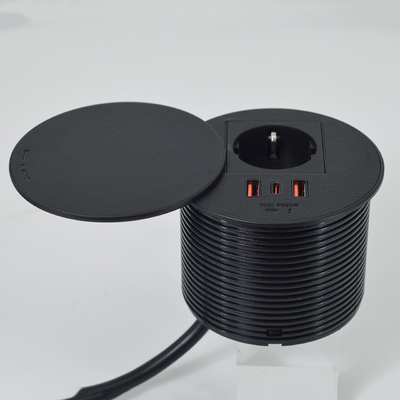 Büromöbel rund EU Steckdose & 2 usb a+ 1c für Couchtisch Ladestation