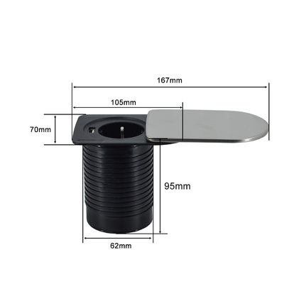 Mini-Steckdose versteckt Unter dem Schreibtisch Büromöbel Tisch 1 EU 1 USB A-Ladegerät