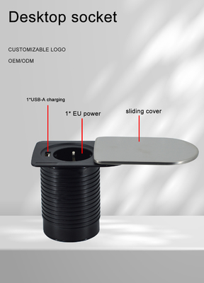 Mini-Steckdose versteckt Unter dem Schreibtisch Büromöbel Tisch 1 EU 1 USB A-Ladegerät