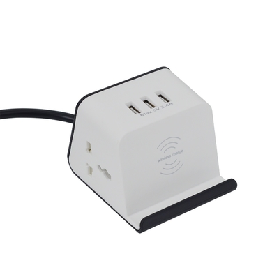 Universal-USB-Stromversorgungsschalter Steckdose Büromöbel ABS-Tischplattensteckdose 3 USB-Ausgangsanschlüsse 1,5 m Kabel 10A/16A