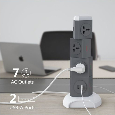 OEM/ODM Universal Power Extension Cord Tower Socket mit Überspannungsschutz für Schreibtisch
