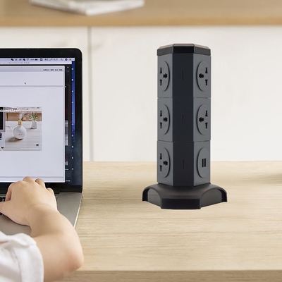 OEM/ODM Universal Power Extension Cord Tower Socket mit Überspannungsschutz für Schreibtisch