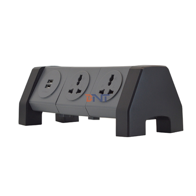 OEM/ODM Universal Power Extension Cord Tower Socket mit 2 USB-Ladeszählern Überspannungsschutz für Schreibtisch