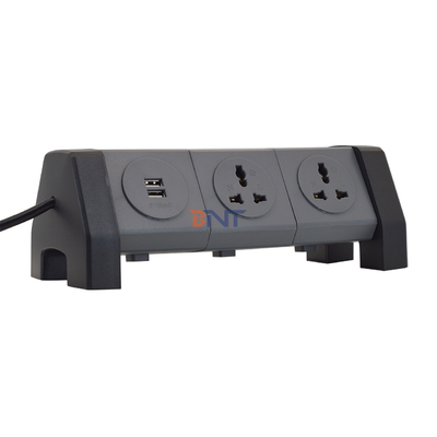 OEM/ODM Universal Power Extension Cord Tower Socket mit 2 USB-Ladeszählern Überspannungsschutz für Schreibtisch