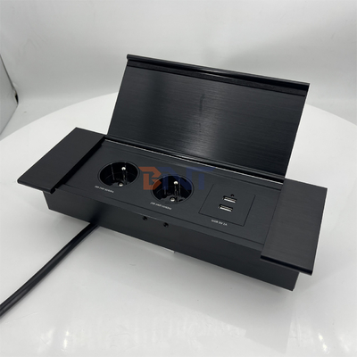Büromöbel 2 fr Steckdosen hydraulischer Konferenztisch Pop-up eingebauter Desktop-Elektro-Steckdose