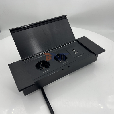Büromöbel 2 fr Steckdosen hydraulischer Konferenztisch Pop-up eingebauter Desktop-Elektro-Steckdose