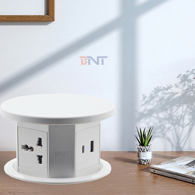 OEM/ODM Smart Pop-Up Power Outlet Aluminium-Tischsteckdose mit 4 Wechselstromsteckdosen und 2 USB-Anschlüssen IP44-Standard für das Laden