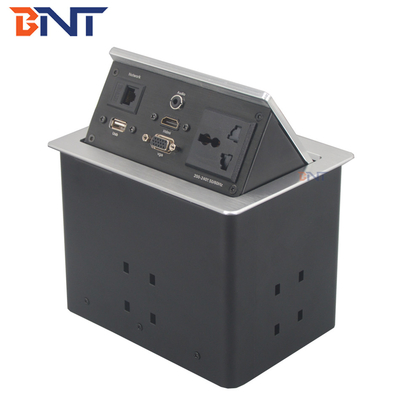 Multifunktionelle Arbeitsplatte Pop-up Steckdose Matte Schwarze Farbe mit HDMI / VGA