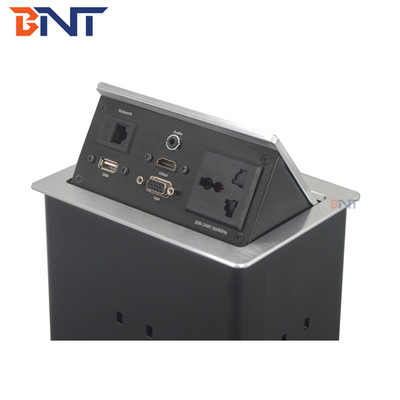 Multifunktionelle Arbeitsplatte Pop-up Steckdose Matte Schwarze Farbe mit HDMI / VGA