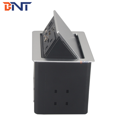 Multifunktionelle Arbeitsplatte Pop-up Steckdose Matte Schwarze Farbe mit HDMI / VGA