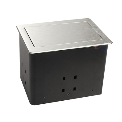 Konferenztisch aus Silber-Aluminium-Legierung, Steckdosen mit 2 USB, 2 Netzwerken