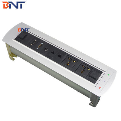 Elektrische Konferenztisch Steckdose Quadrat Ecke mit HDMI / VGA / 3.5 Audio