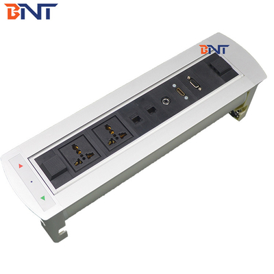 Elektrische Konferenztisch Steckdose Quadrat Ecke mit HDMI / VGA / 3.5 Audio