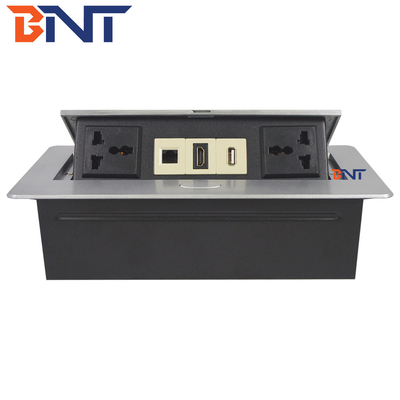 Desk Pop Up Sockets für Audio-Video-Lösung, Silber Desk Plug Sockets