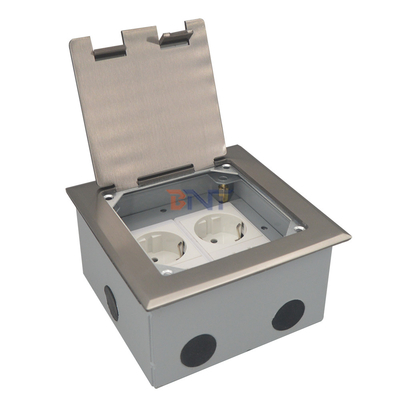 Silberner Dual 2-Pin-Power-Flip-Up-Steckbuch für den Boden