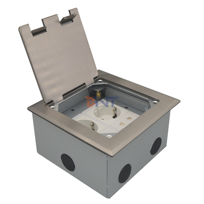 Silberner Dual 2-Pin-Power-Flip-Up-Steckbuch für den Boden