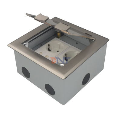 Silberner Dual 2-Pin-Power-Flip-Up-Steckbuch für den Boden
