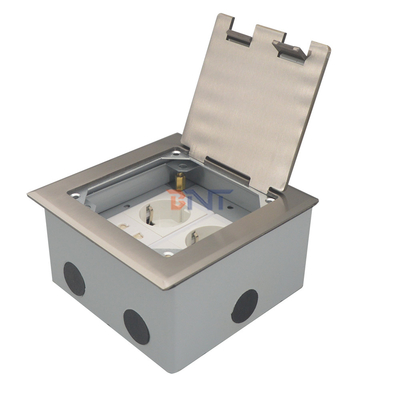 Silberner Dual 2-Pin-Power-Flip-Up-Steckbuch für den Boden