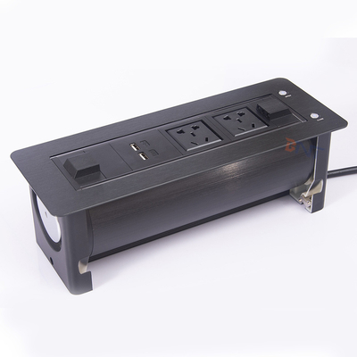 Doppel-USB-Ladegerät Aluminiumlegierung Desktop Pop-Up Strom-Daten-Steckdose