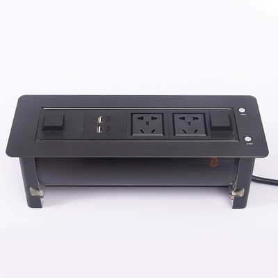 Doppel-USB-Ladegerät Aluminiumlegierung Desktop Pop-Up Strom-Daten-Steckdose